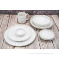 Reactive glazed stoneware dinner set in Creamy white